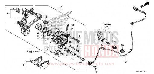 ETRIER DE FREIN ARRIERE (CB1100NA/NAD) CB1100NAH de 2017